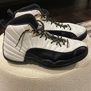 Pre-owned Original Jordan 12 Black and White High-Top Sneakers